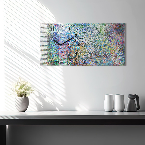 Glass wall clock rectangular Abstraction - Emotions
