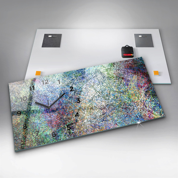 Glass wall clock rectangular Abstraction - Emotions