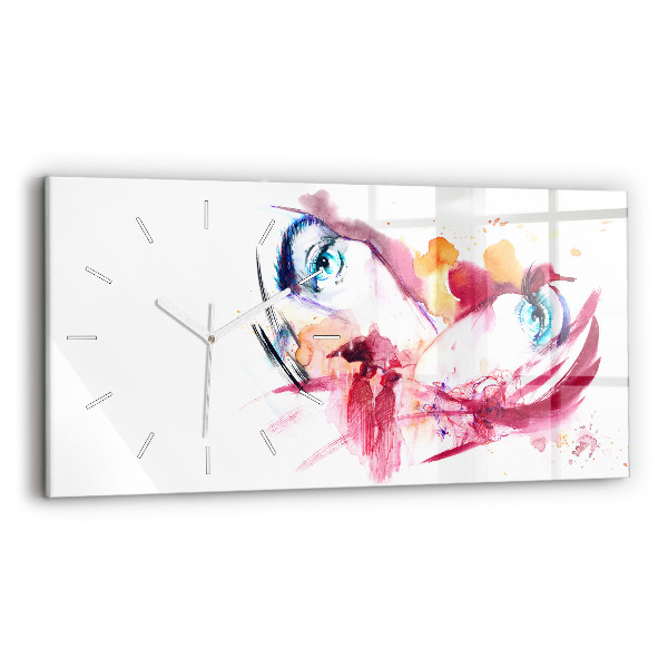 Glass wall clock rectangular Romantic couple