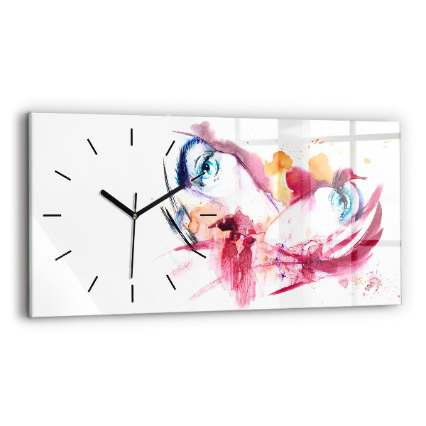 Glass wall clock rectangular Romantic couple