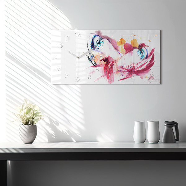 Glass wall clock rectangular Romantic couple