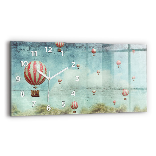 Glass wall clock rectangular Balloons