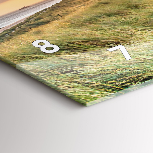 Glass wall clock rectangular Lighthouse