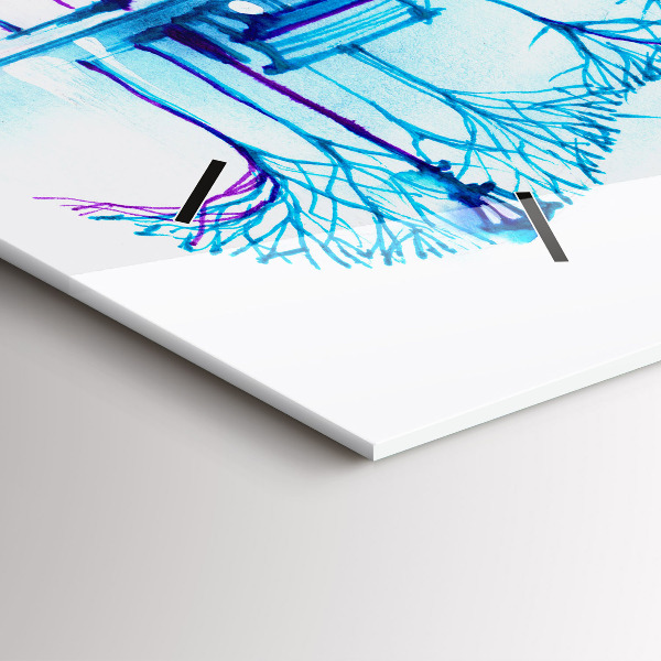 Glass wall clock rectangular Cello Park Lake