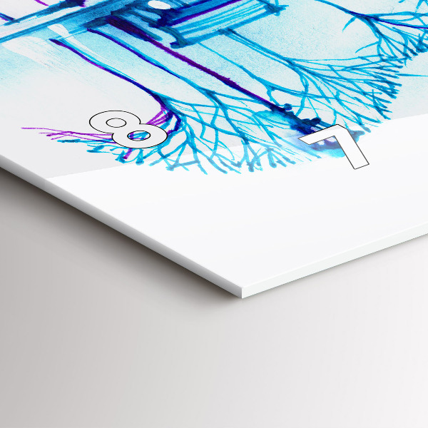 Glass wall clock rectangular Cello Park Lake