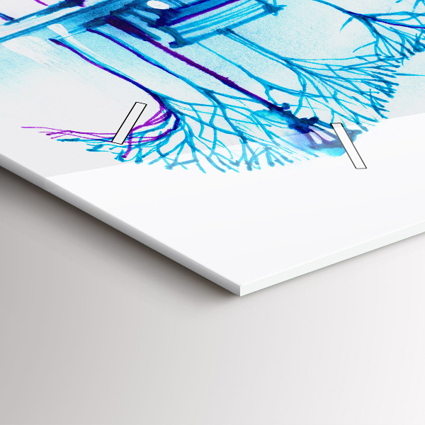 Glass wall clock rectangular Cello Park Lake