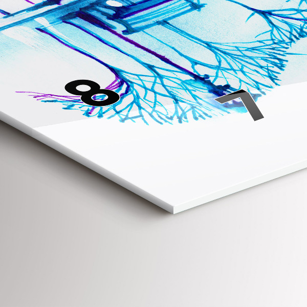 Glass wall clock rectangular Cello Park Lake