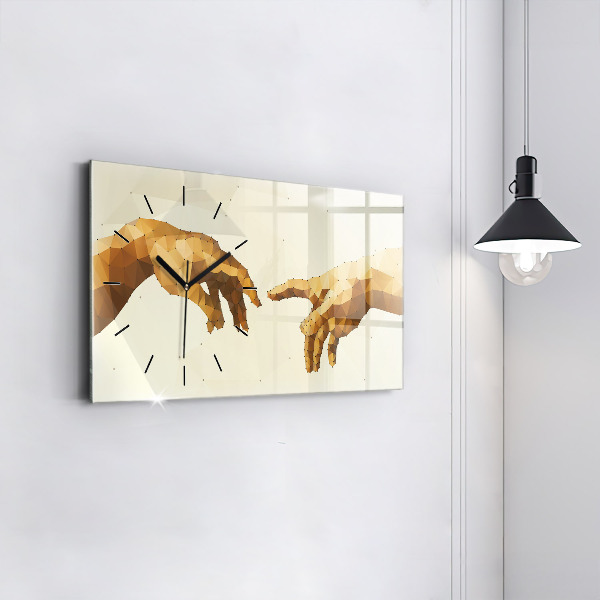 Glass wall clock rectangular Creation of Adam