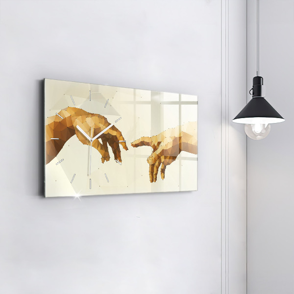 Glass wall clock rectangular Creation of Adam
