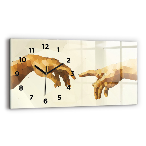 Glass wall clock rectangular Creation of Adam