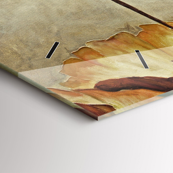 Glass wall clock rectangular Painted poppies