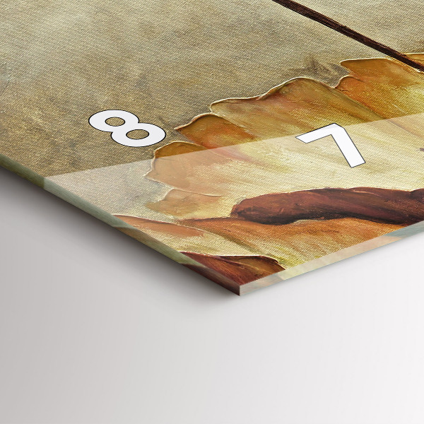 Glass wall clock rectangular Painted poppies