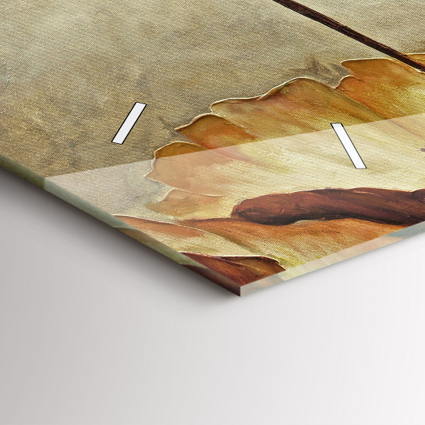 Glass wall clock rectangular Painted poppies