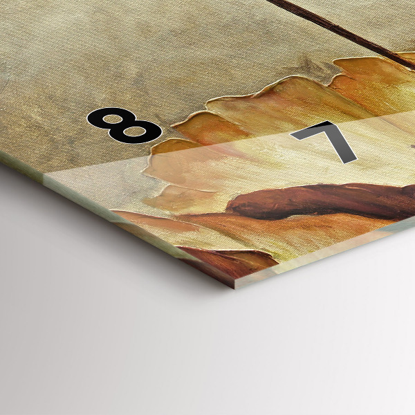 Glass wall clock rectangular Painted poppies