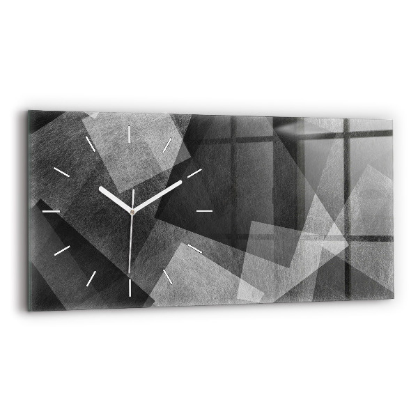 Glass wall clock rectangular Geometric abstraction