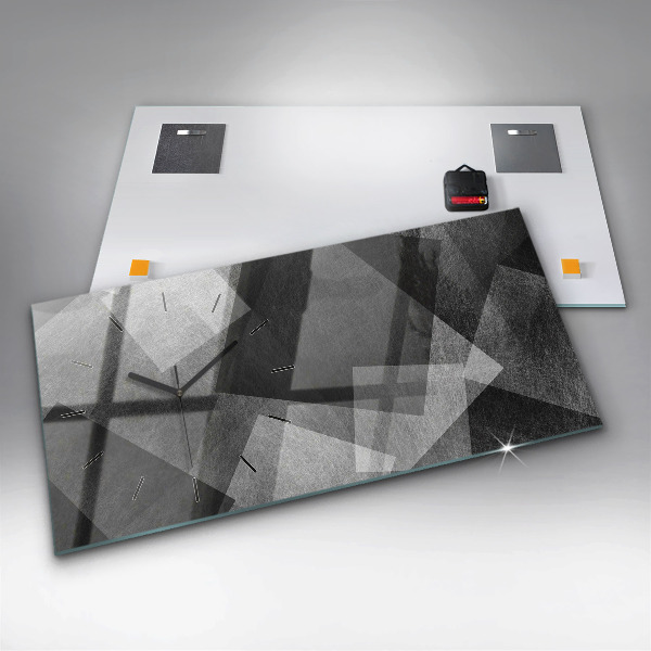 Glass wall clock rectangular Geometric abstraction