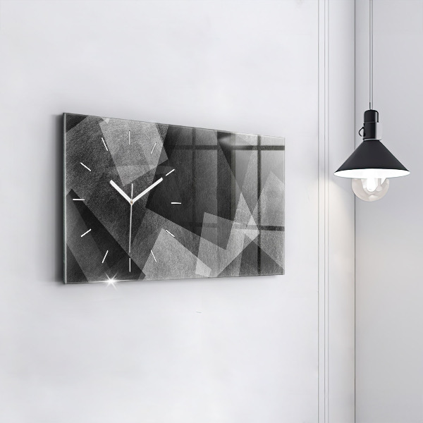 Glass wall clock rectangular Geometric abstraction