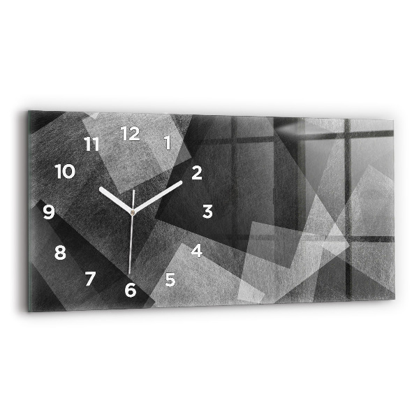 Glass wall clock rectangular Geometric abstraction