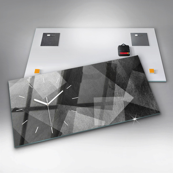 Glass wall clock rectangular Geometric abstraction