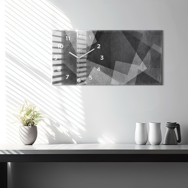 Glass wall clock rectangular Geometric abstraction