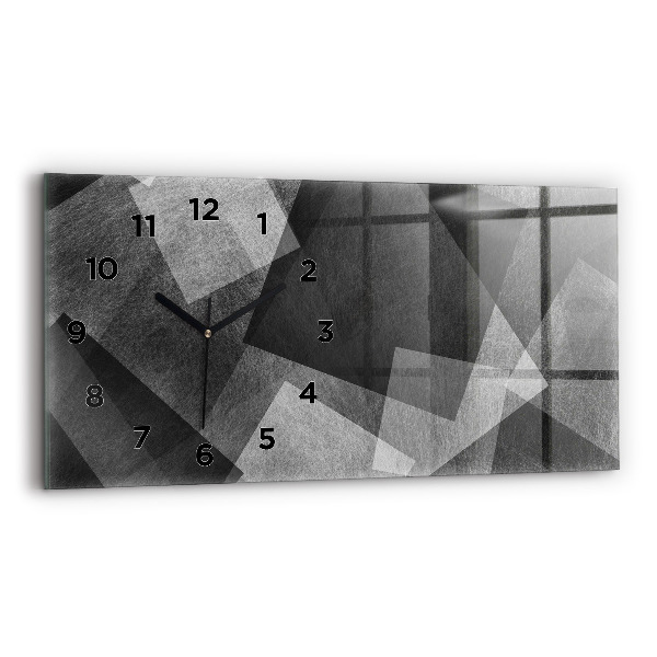 Glass wall clock rectangular Geometric abstraction