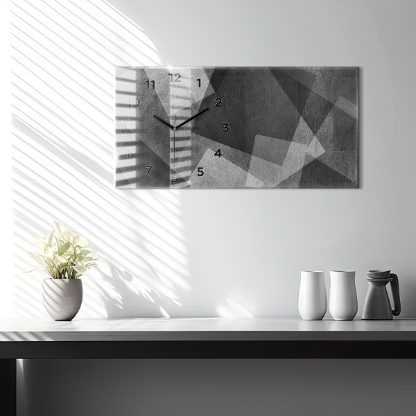 Glass wall clock rectangular Geometric abstraction