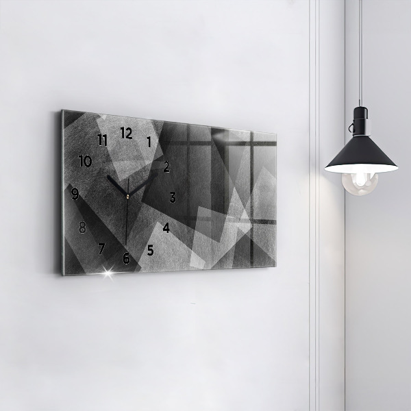 Glass wall clock rectangular Geometric abstraction