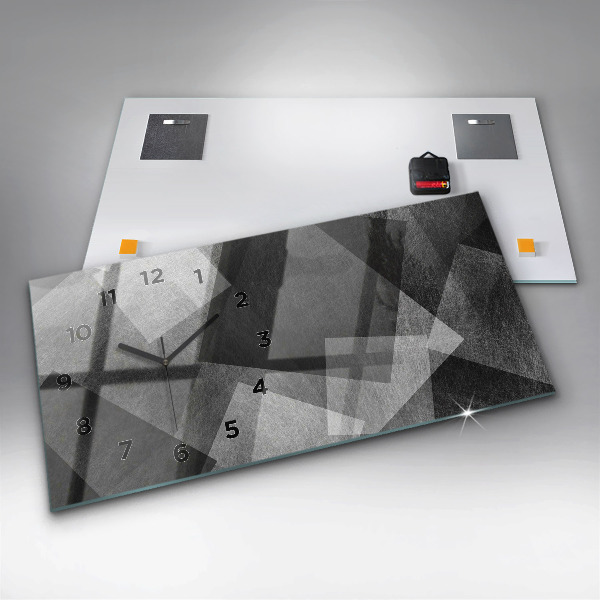 Glass wall clock rectangular Geometric abstraction