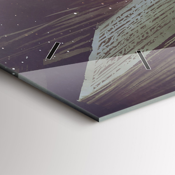 Glass wall clock rectangular Abstraction book