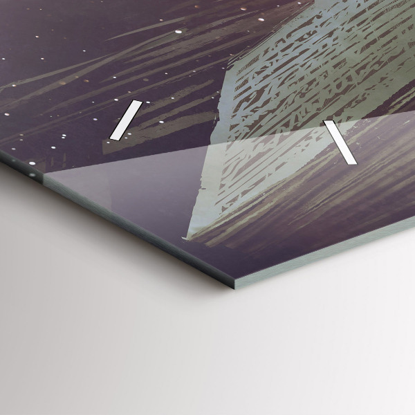 Glass wall clock rectangular Abstraction book