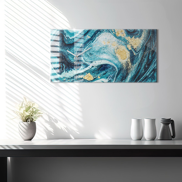 Glass wall clock rectangular Abstract Marble
