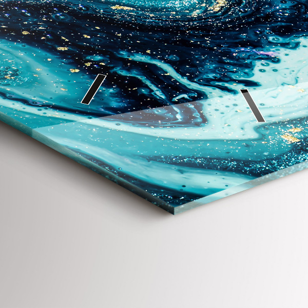 Glass wall clock rectangular Abstract Marble