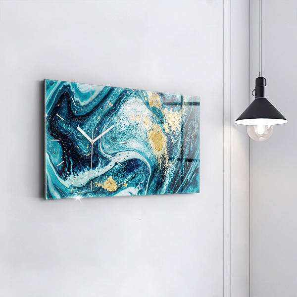 Glass wall clock rectangular Abstract Marble