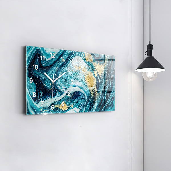 Glass wall clock rectangular Abstract Marble