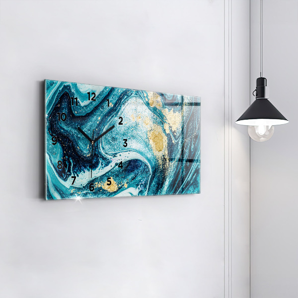 Glass wall clock rectangular Abstract Marble