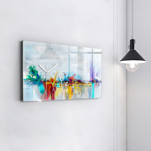 Glass wall clock rectangular Abstract bridge