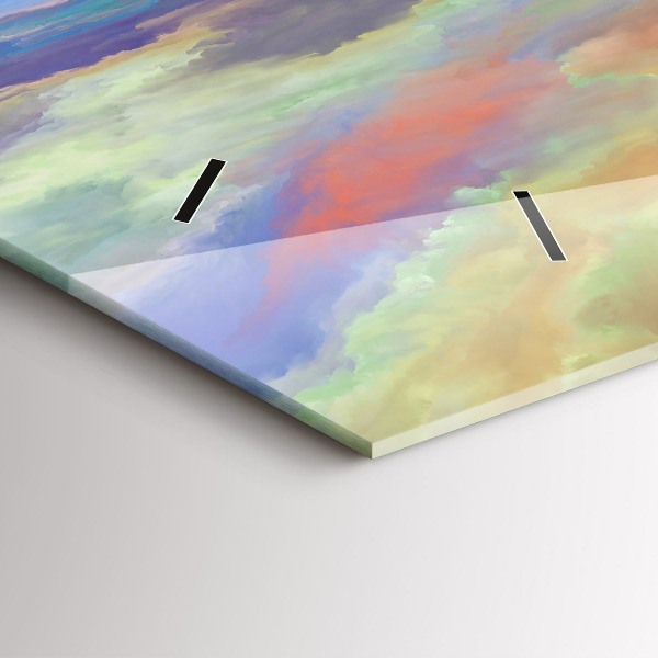 Glass wall clock rectangular Abstract landscape