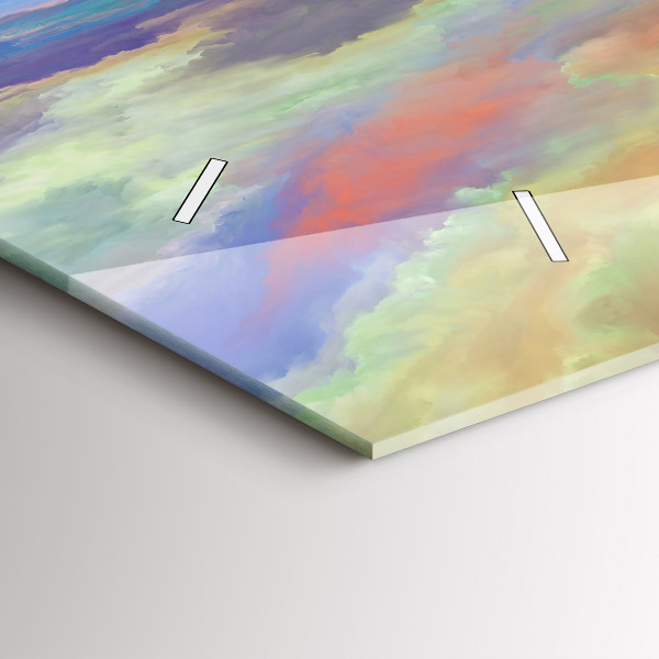 Glass wall clock rectangular Abstract landscape