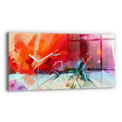 Glass wall clock rectangular Rows of spices