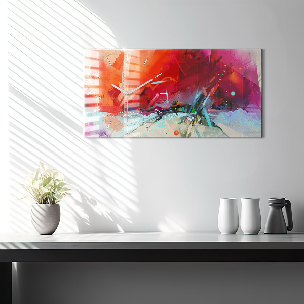 Glass wall clock rectangular Rows of spices
