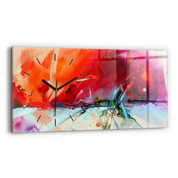 Glass wall clock rectangular Rows of spices