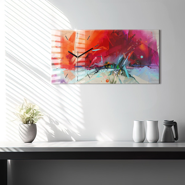 Glass wall clock rectangular Rows of spices