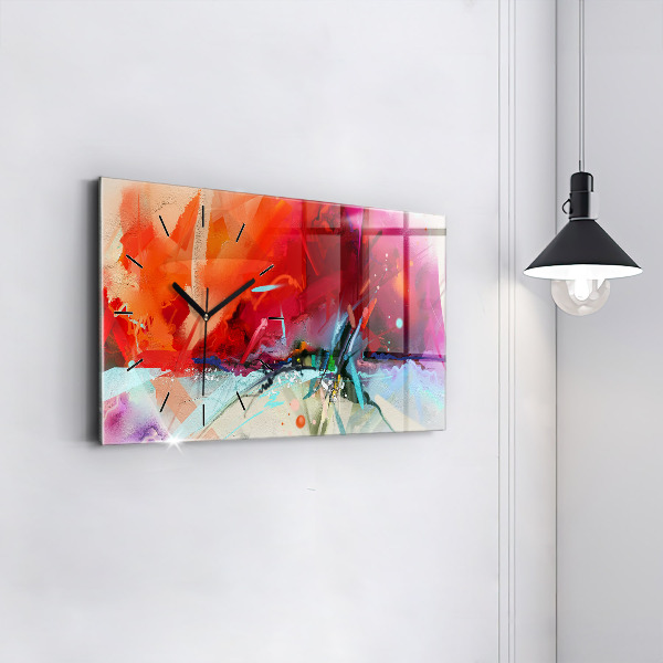 Glass wall clock rectangular Rows of spices