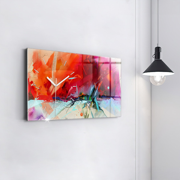 Glass wall clock rectangular Rows of spices