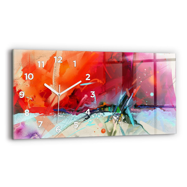 Glass wall clock rectangular Rows of spices