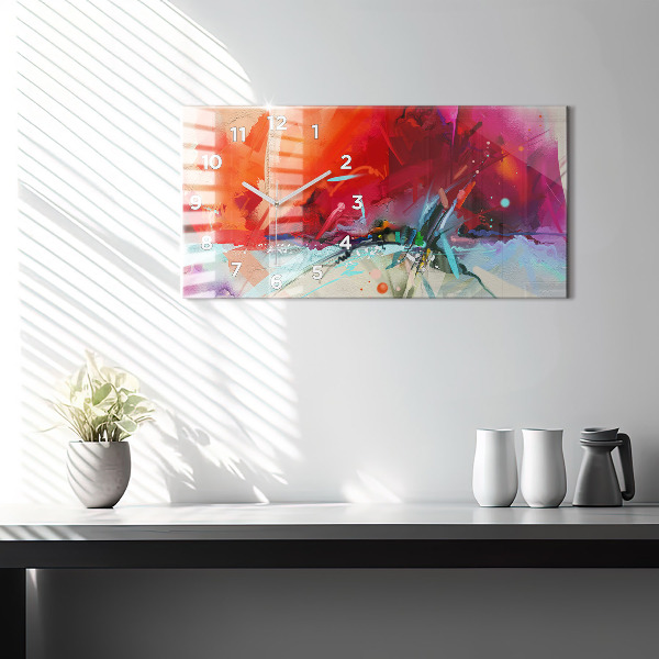 Glass wall clock rectangular Rows of spices