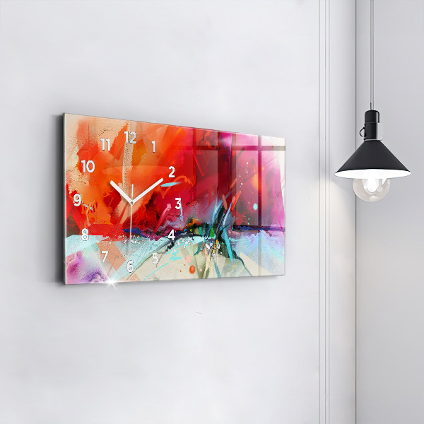 Glass wall clock rectangular Rows of spices
