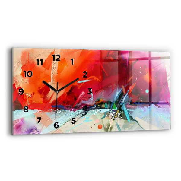Glass wall clock rectangular Rows of spices