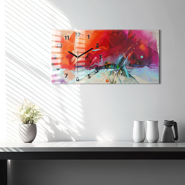 Glass wall clock rectangular Rows of spices