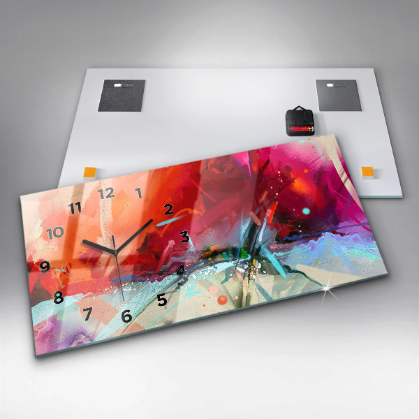 Glass wall clock rectangular Rows of spices